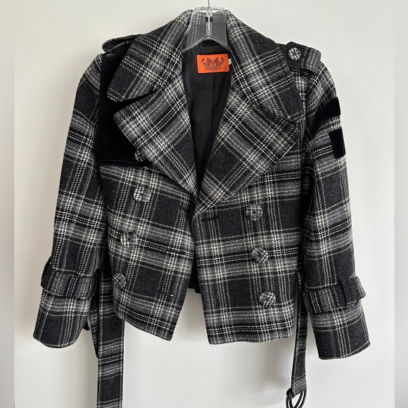 Juicy Couture Jackets & Blazers - Juicy Couture Vintage Y2K Black Grey Tweed Crop Pea Jacket | Size 2